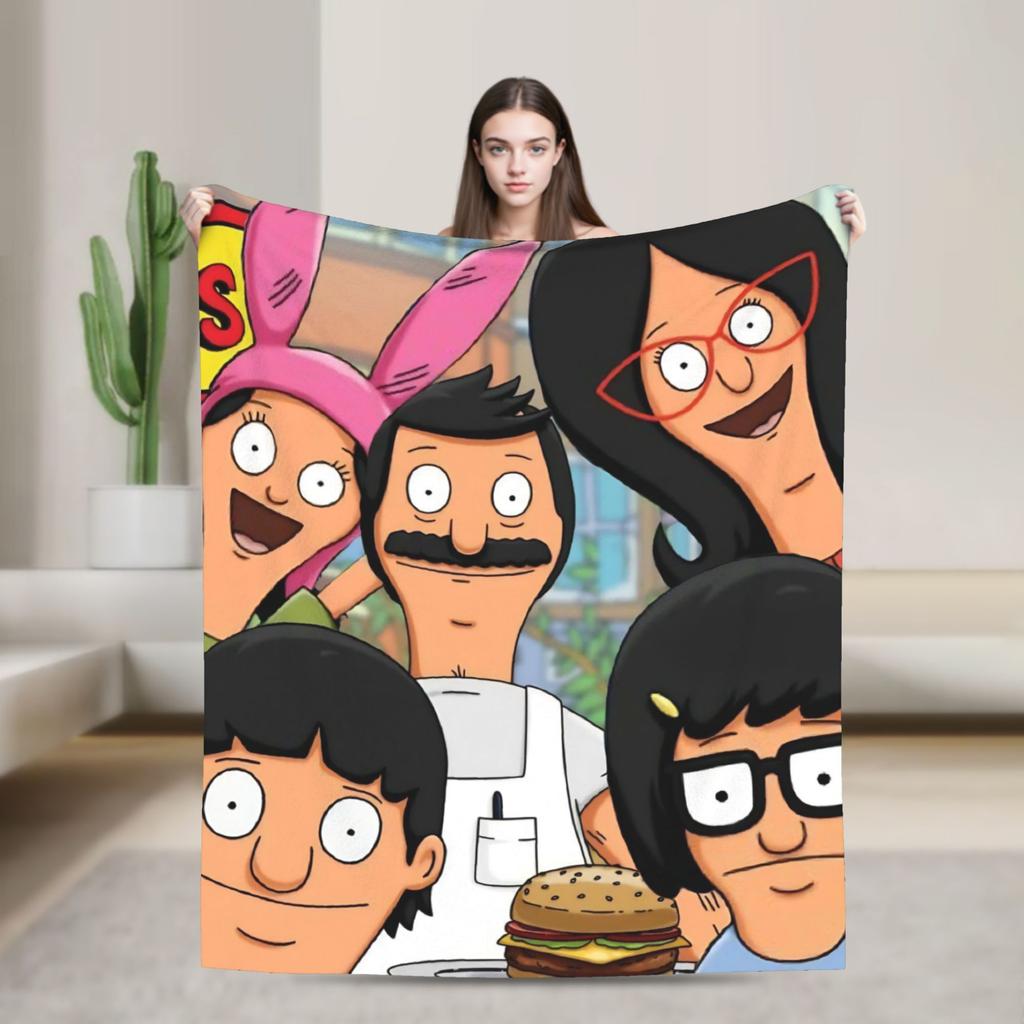 B-Bob Burgers Thanksgiving  Blanket Multiple Sizes Super Soft and Warm  Throw Blankets for Sofa Couch and Bed