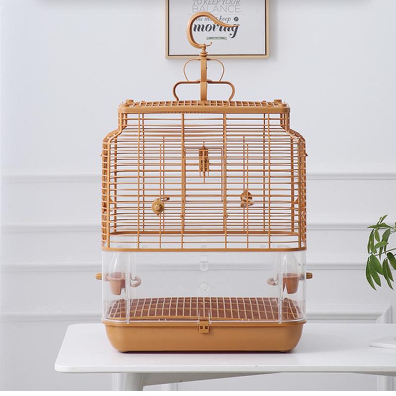 Factory Source Pet Cage Tiger Skin Black Phoenix Peony Parrot Myna Breeding Cage Anti-splash Anti-spray Anti-flying Bird Cage