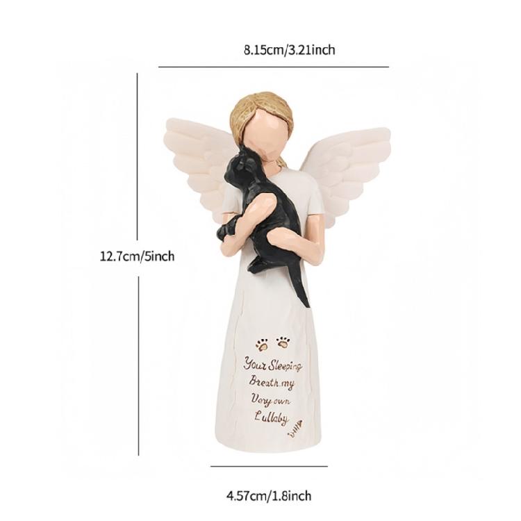 Dog Angel Figurine Statue Angel of Friendship Remembrances Gift Pet Memorials Gift Table Ornament for Office Home Decors