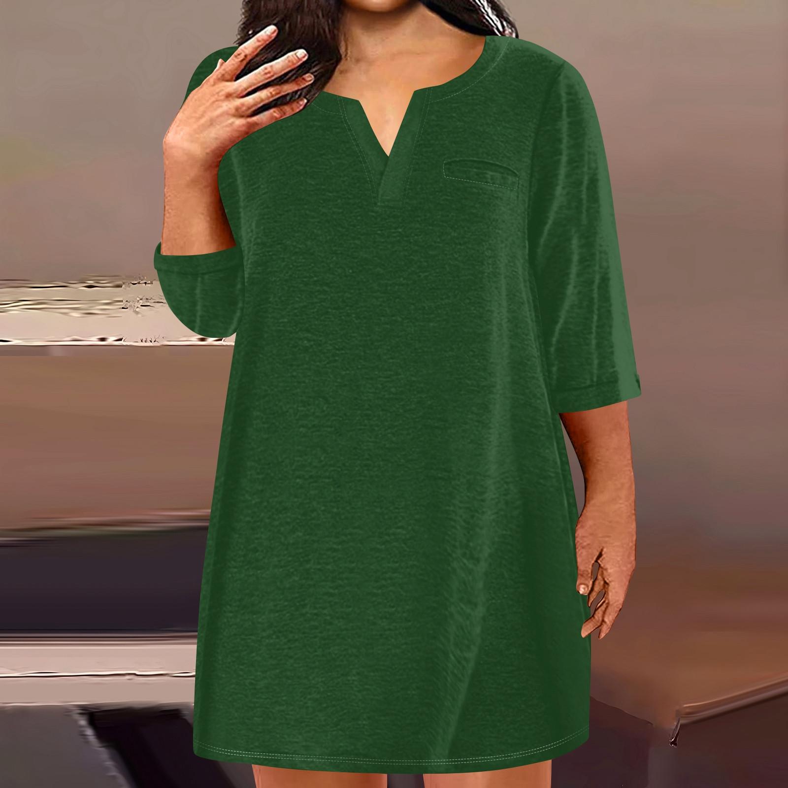 Женская мода большого размера с v-образным вырезом и семью рукавами — фото 13