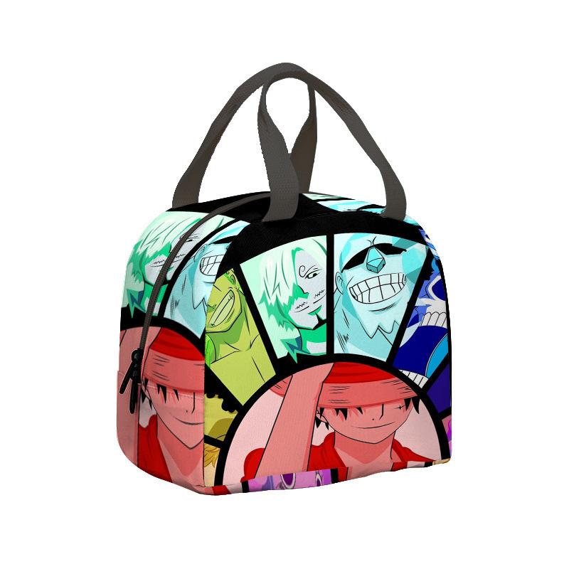Borsa per il pranzo per bambini Anime One Piece King dei Pirati per studenti delle scuole elementari e medie Borsa da picnic con impacco di ghiaccio Borsa termica portatile per bento