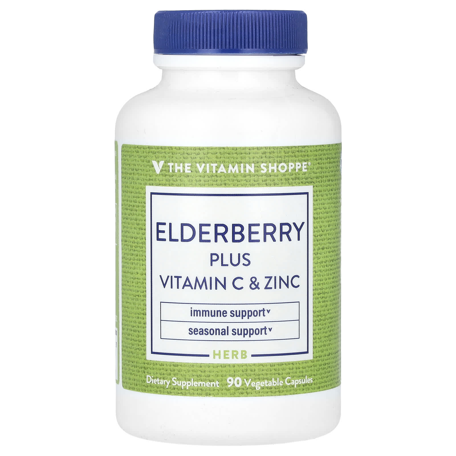 

Elderberry Plus Vitamin C & Zinc, Veggie Caps, 90