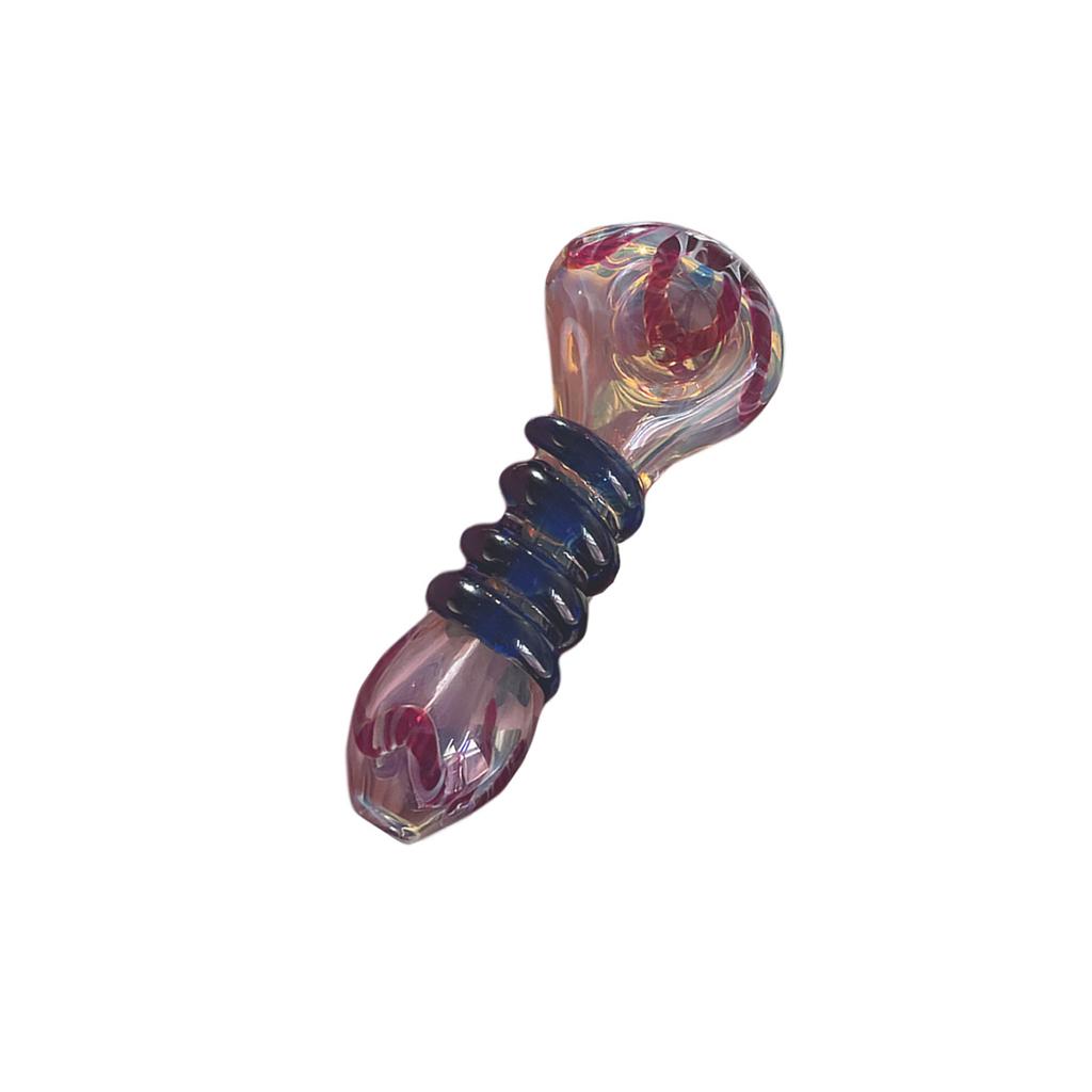 4" Glass Smoking Pipe Outside Bowl Hand Pipe Fumed Colorful Changing