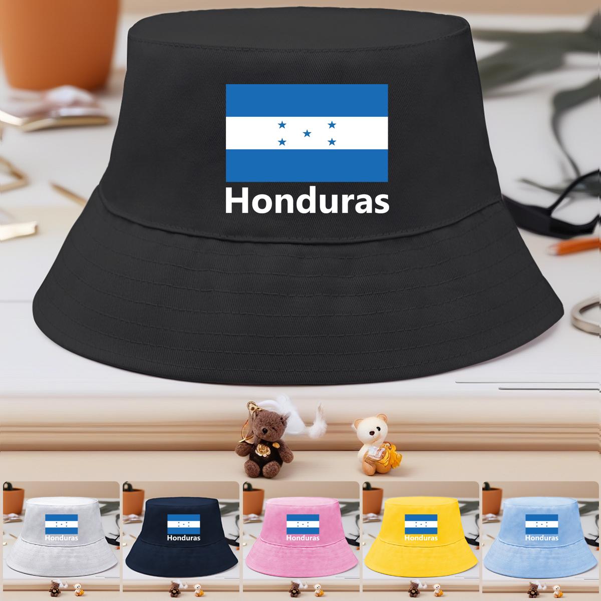 

Bucket Hat With Honduras Flag Print , Men s Hat Casual Simple Beach Fishing Cap as the picture жовтий