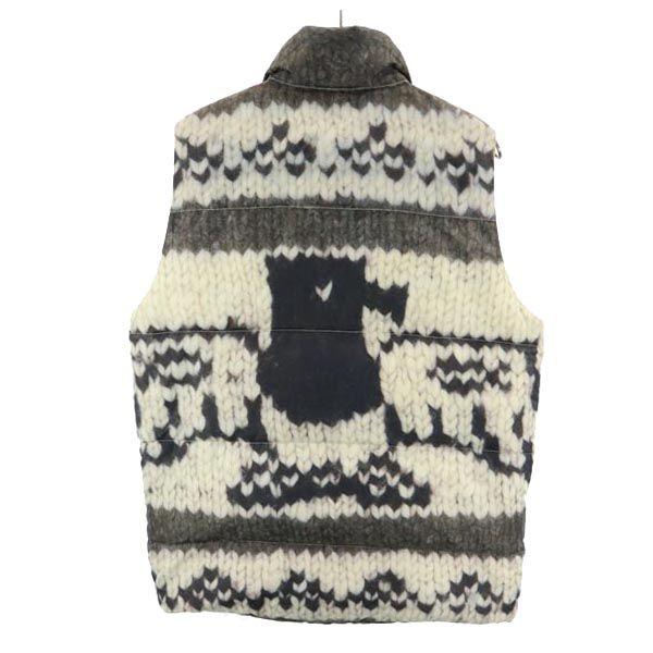 CASSAVES Print knit Down vest M Beige x gray Men's Used