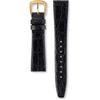 Seiko Watch Men's Genuine Side Crocodile Band 20mm Width Black Leather Strap