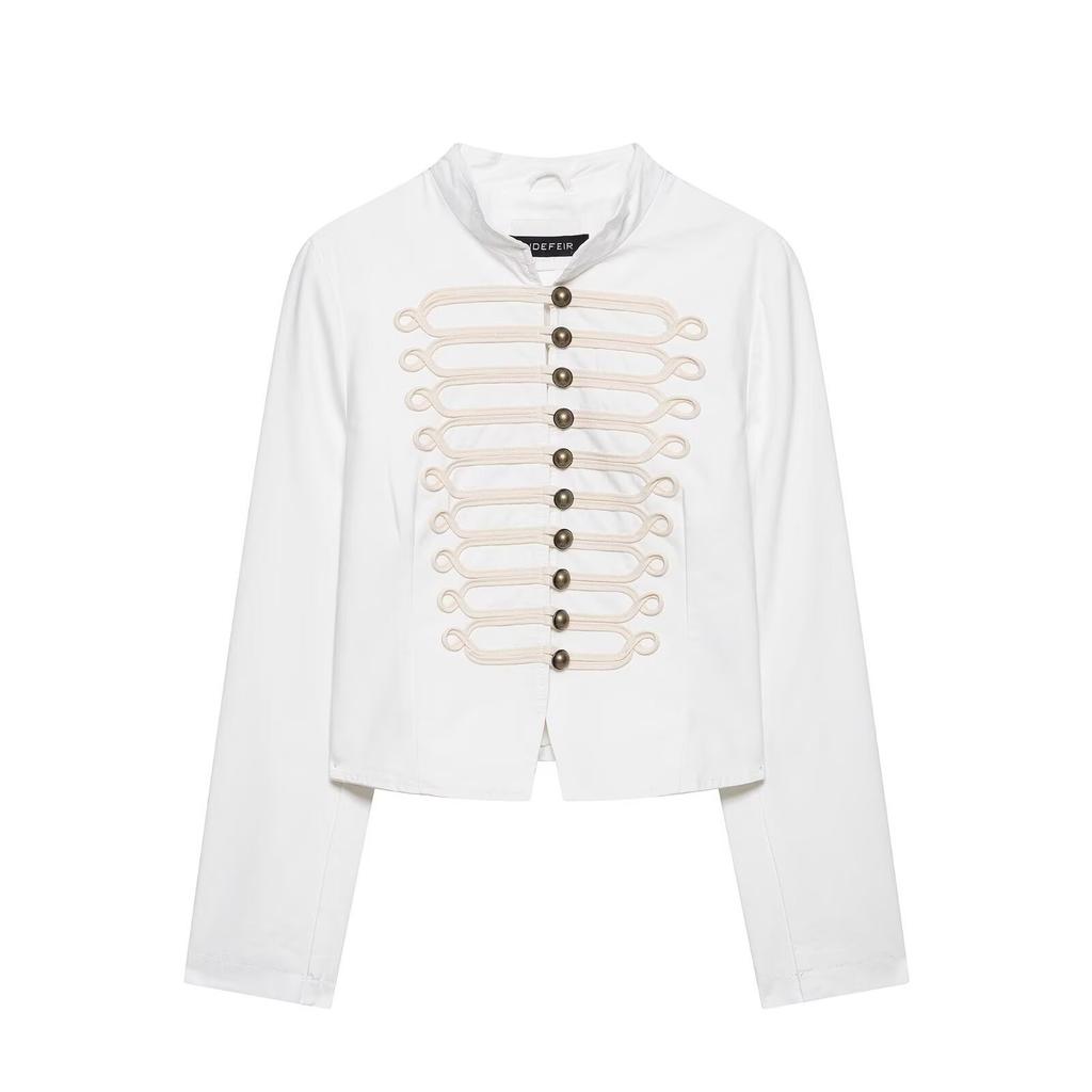 2026 summer new product European and American cross-border women's clothing street fashion rope knot buckle decoration slim jacket w085 370746