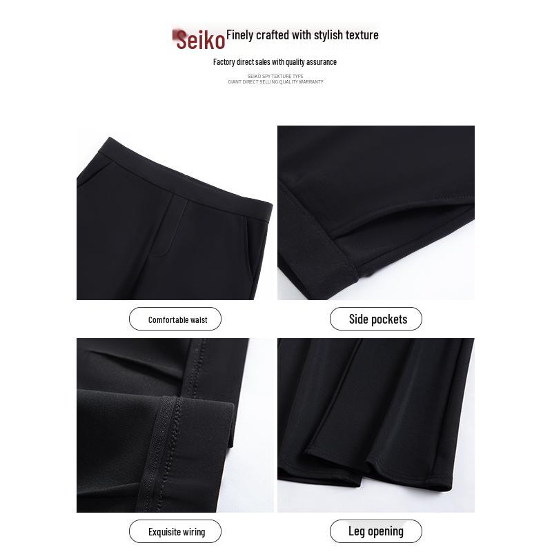 Dámské černé zeštíhlující kalhoty s mikro rozšířenými nohavicemi s vysokým pasem - Kolekce jaro/podzim 2025