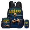 Rucksack 3-teiliges Set M-Mbappe Schultasche Fußballstar Umhängetasche Federmäppchen Kind Mochila Sport Schultasche Kindergeschenk Rucksack