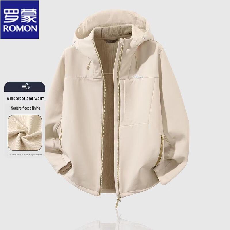 ROMON Men's Windproof Fleece Lined Softshell Jacket