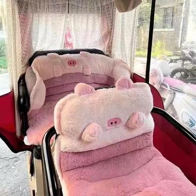 Plush Winter Seat Cover for Electric Tricycles - Thickened Cushion for Aima, Jinpeng, Xinri, Xiaodao Models