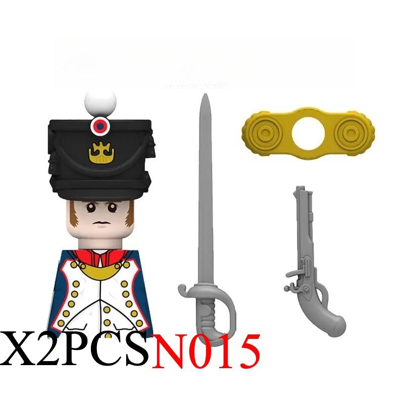 Medieval Napoleonic War Soldiers Figures Military MOC Building Block Knights British French Fusilier Rifles Weapon Kids Toy B08