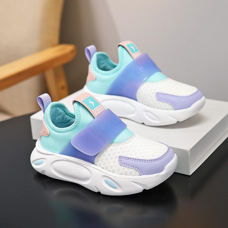 Boys' Shoes Summer New Style Children's Slip-on Mesh Shoes Breathable Mesh Girls Soft Bottom Sports Running Shoes
