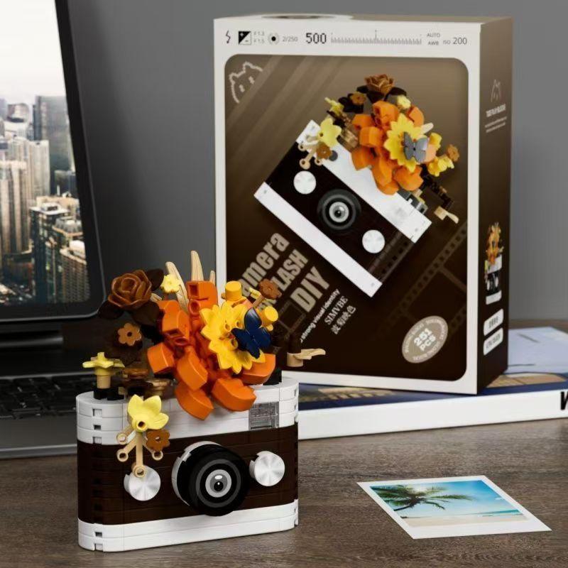 

Креативные строительные блоки Модель ретро-камеры Сделай сам Милые игрушки Подарок для детей Для девочек Black Camera-251Pcs