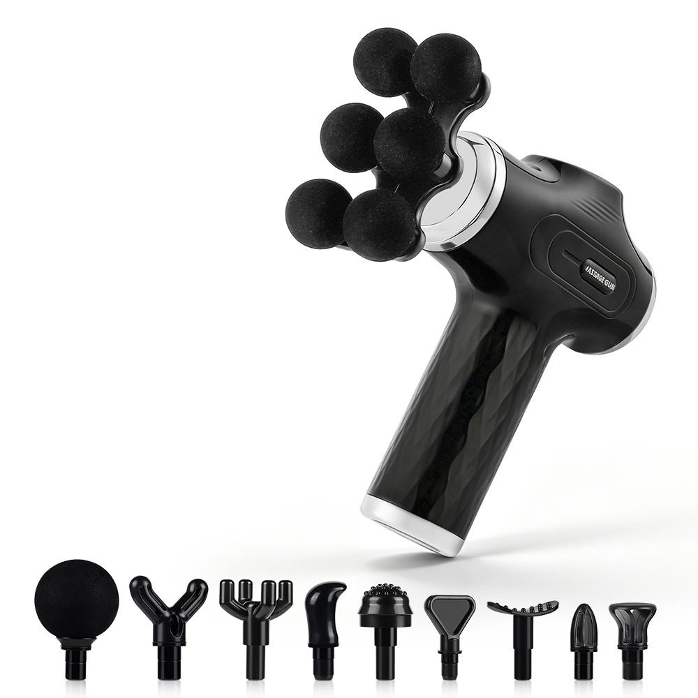 Mini Fascia Gun 38 Level High Frequency Vibration 6-Heads Body Massage Gun Muscle Relaxation Shoulde Waist Back Leg Arm Massager