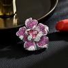 Graceful and Rich, Court Style Peony Flower Magnetic Buckle Diamond Zircon Fashion Cheongsam Jacket Corsage Jewelry