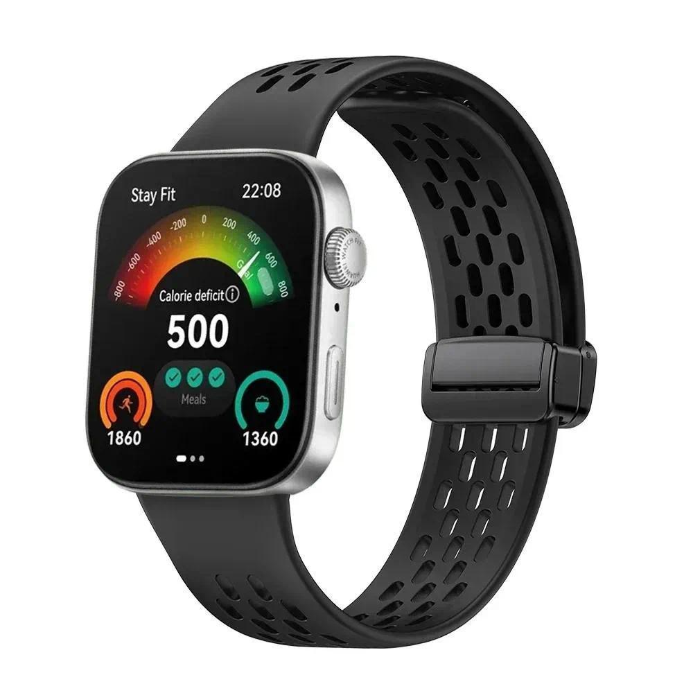 Sport Strap Compatible for Huawei Watch Fit 4 Fit 3 Soft Silicone Band Magnetic Buckle Watchband for Huawei Watch Fit 4 Pro