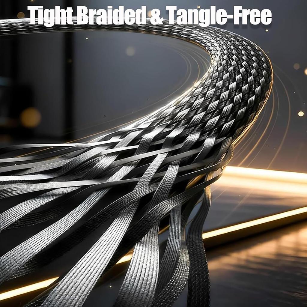 240w Braided Fast Charge Cable with Built-in Phone Stand Invisible Holder Charger Cable Fast Charging Cord Built-in Phone Stand