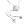 Yhpup Glossy Stainless Steel Heart Love Chain Long Drop Necklace High Quality Romantic Attractive Jewelry Gift