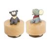 Music Box Round Shape Animal Style Pleasing Melody Exquisite  Wooden Musical Box for Kids Fam