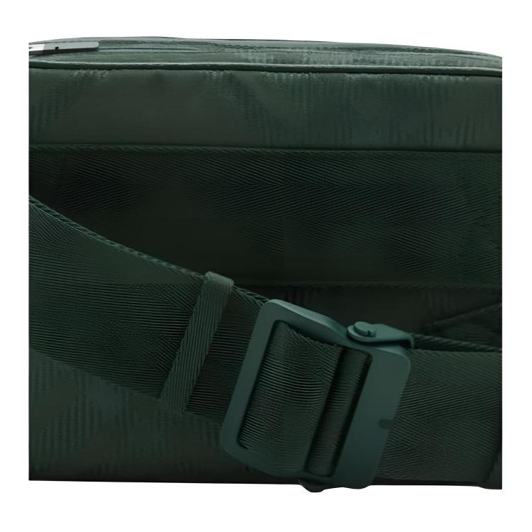 Burberry Dark Green Check Nylon Crossbody Bag With Adjustable Strap For Daily Use