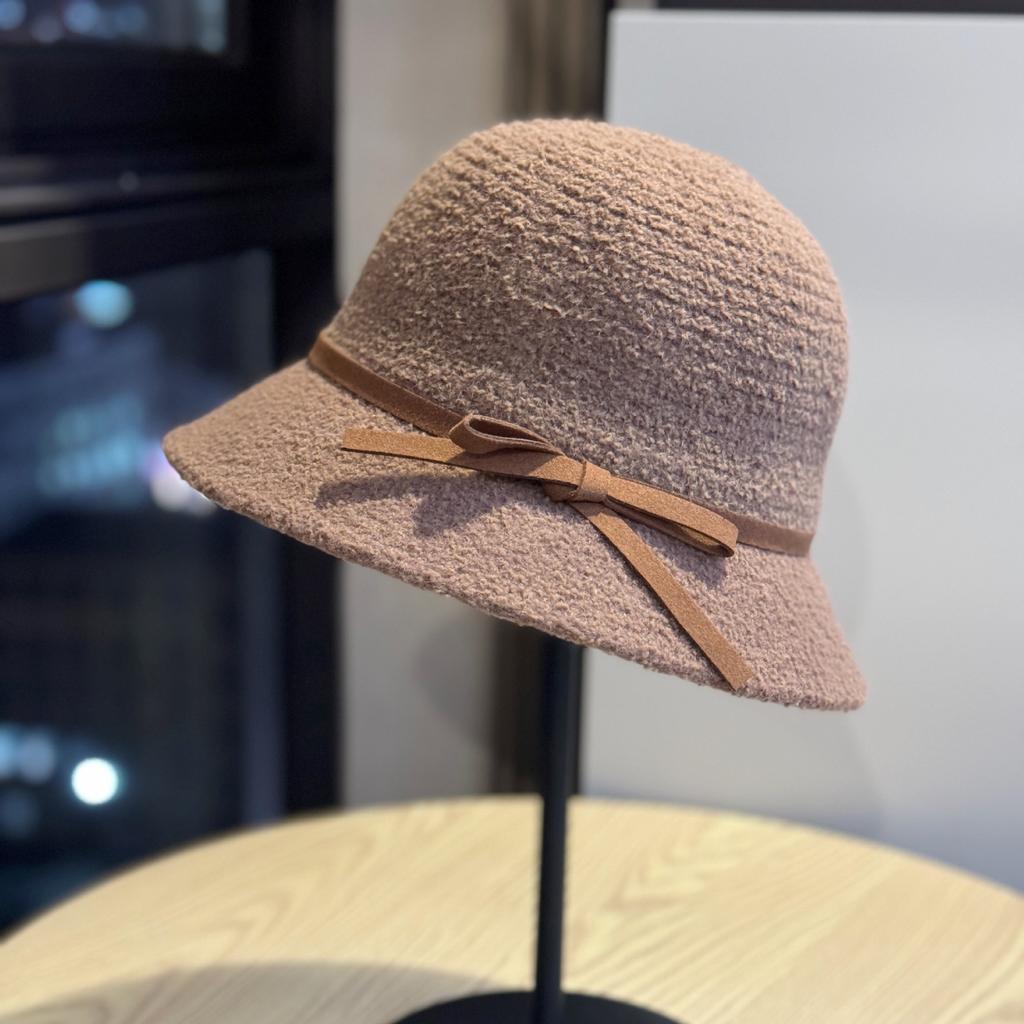 New Style Fisherman Hat Women's Fisherman Hat Autumn and Winter Korean Version Warm Knitted Cashmere Hat Temperament and Face Small Basin Hat