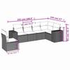 6-teiliges Gartensofa-Set mit Kissen Schwarzes Poly-Rattan