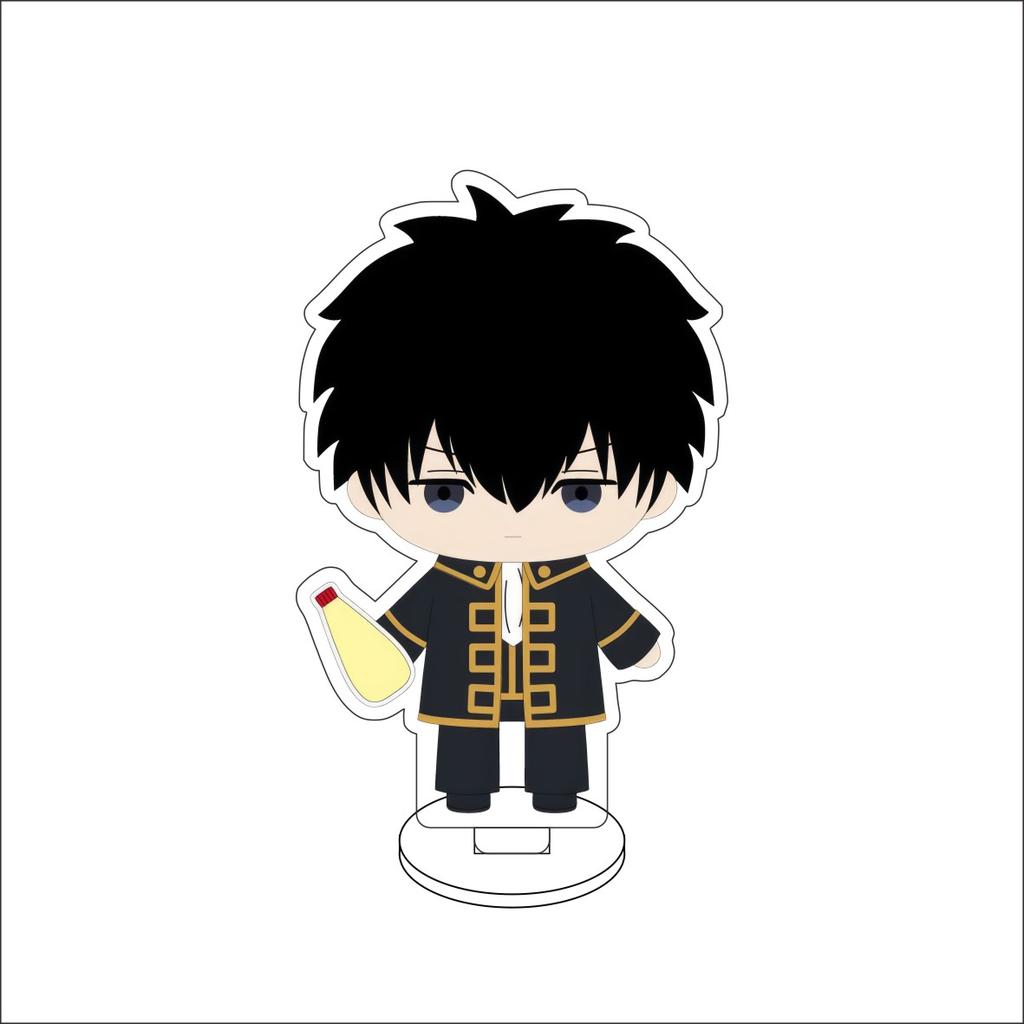 10CM Anime GINTAMA Figure Stand Model Sakata Gintoki/Shimura Shinpachi/Kagura/Sadaharu Cute Desk Decor Standing Sign Gifts