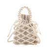 Women Pearl Bag Small Mini Tote Bucket Bag Woven Crossbody Hand Bags for Women Coin Purse Wallet Handbag Ladies Shoulder Bags