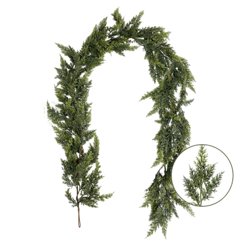 Artificial Simulation Christmas Leaf Cane Soft Feel Needle Vine Door Head Decoration Wall Hanging