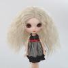Machine Made Loose Kinky Curly Yaki Creamy-white Synthetic Hair for Blythes Doll 25cm Head Doll Wigs