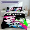 3pcs Custom Name The Powerpuff Girls Bedding Set,Includes 1 Duvet Cover and 2 Pillowcases,All-season Bedroom Decor