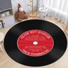Retro Vinyl Record Round Rug Popular Music Record CD Pattern Circle Carpet for Living Room Bedroom Decor Rug Chair Doormat