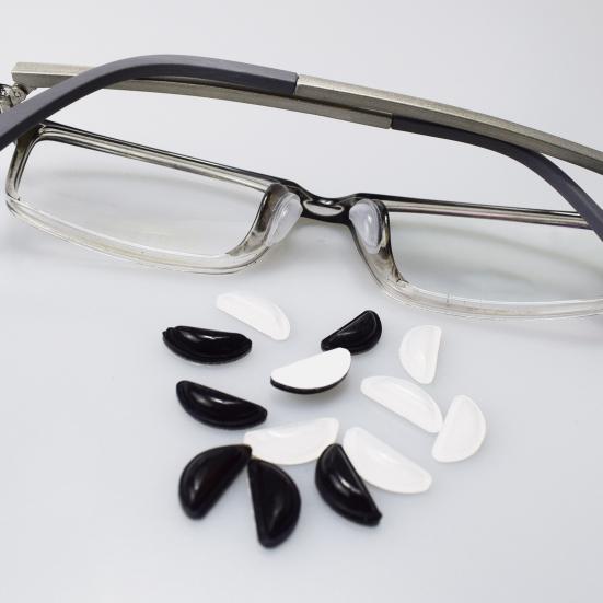 12 Pairs Glasses Nose Pads Non-slip Half Moon Hollow Solid Color Stylish Daily Using Long Lasting Silicone Eyeglass Nose Pad for Office