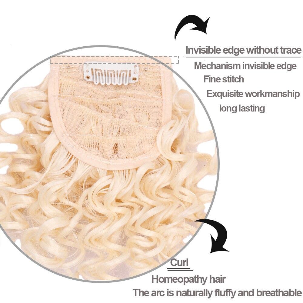 MISS WIG Edge Wig Ladies Synthetic Artificial Short Hairpin Bangs Hair Extension Piece Weird Curly Natural Hair Extension