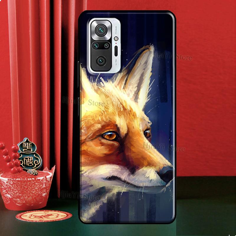 Watercolor Painting The Fox Case For Xiaomi Redmi Note 12 Pro 11 9 8 10 Pro 9S 10S 11S 12S Redmi 12C 9C 10A 10C Cover