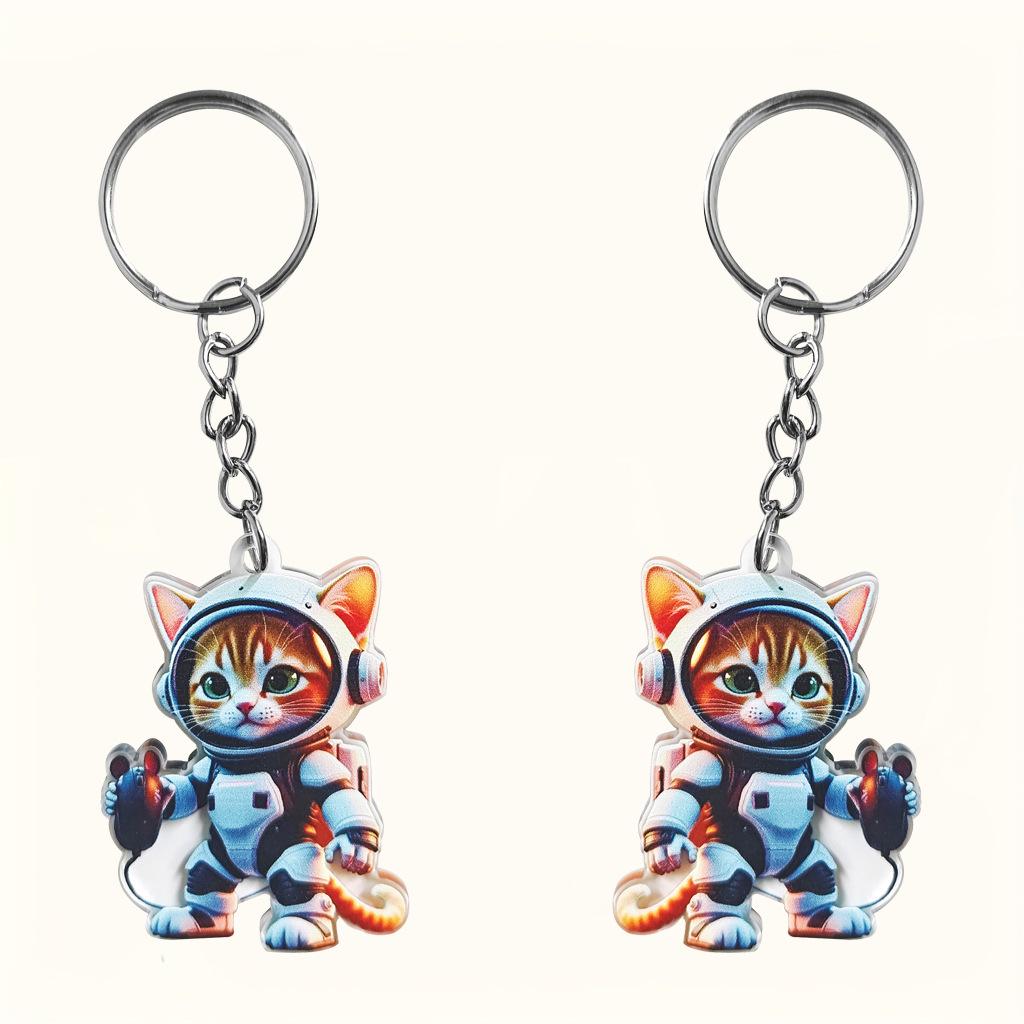 Space Space Cat Acrylic Keychain Holiday Gift For Friends Fashion Keychain