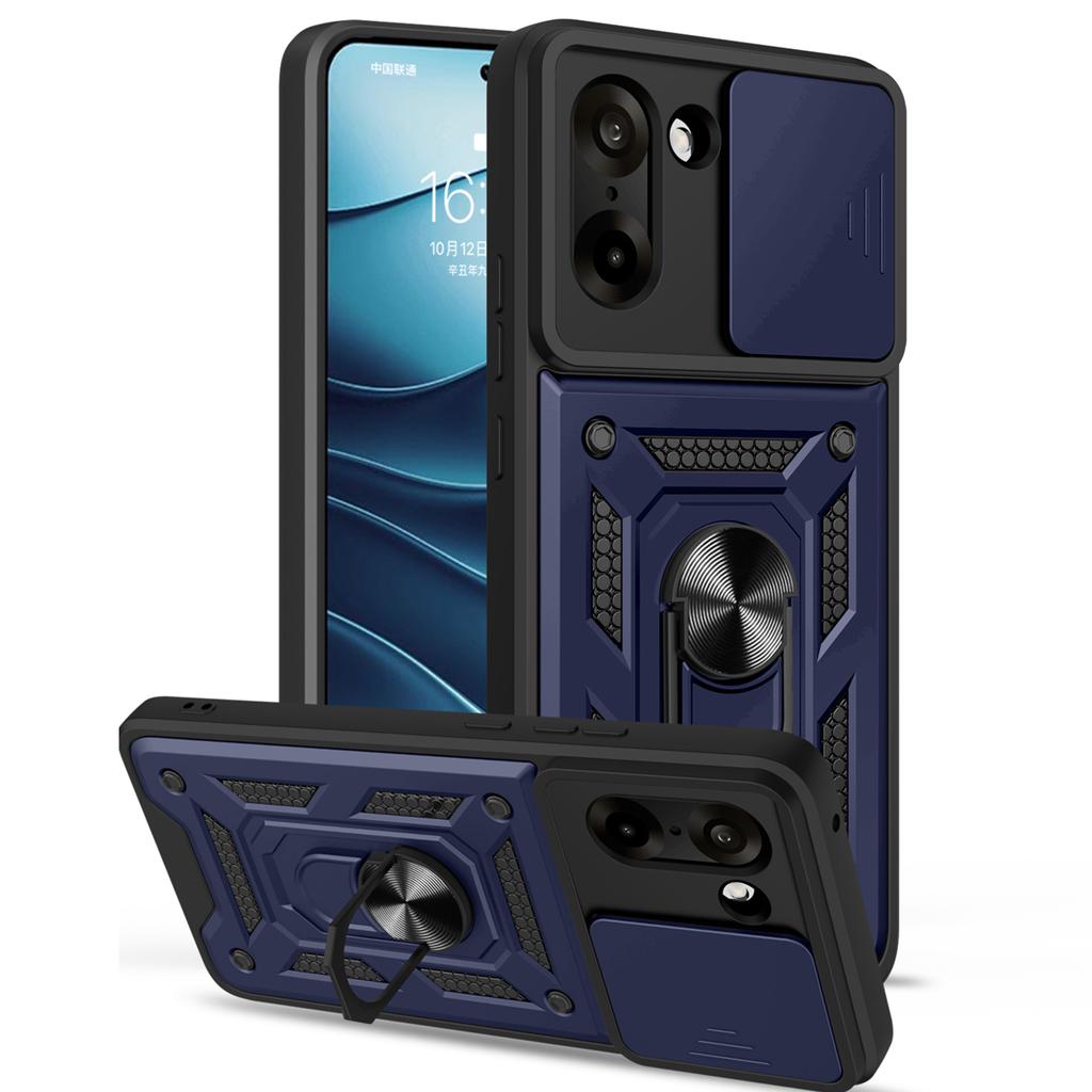 AMORUS For OnePlus Nord CE5 5G/Ace 5 Racing 5G Case Kickstand PC+TPU Phone Cover with Camera Lens Slider