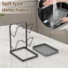 Pot Lid Storage Rack Kitchen 2 Layer Pot Cover and Pan Organizer Cutting Board Spatula Holder with Removable Drip Tray