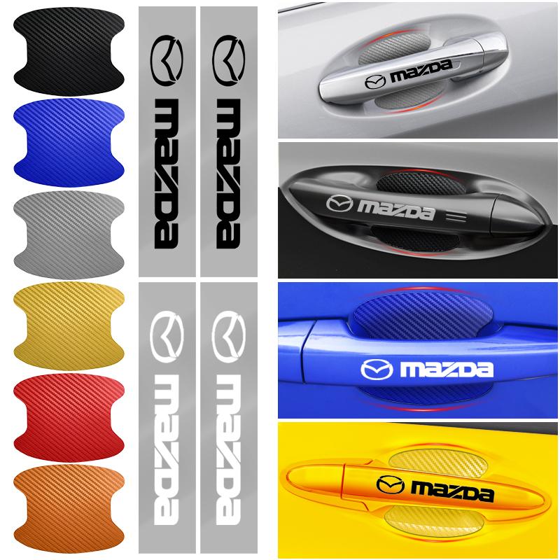 Car Door Sticker Carbon Fiber Scratches Auto Handle Protection Film For Mazda 3 6 CX5 2 CX3 CX9 MX5 RX8 Axela Demio MS CX5 2 Axela Demio Atenza MS GJI
