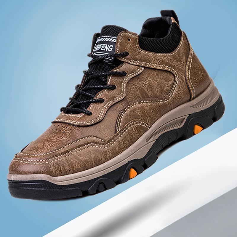 Autumn and Winter Men's Shoes New Single Cotton Casual Leather Shoes Trendy Travel Sports Shoes Fashionable Mountaineering Shoes