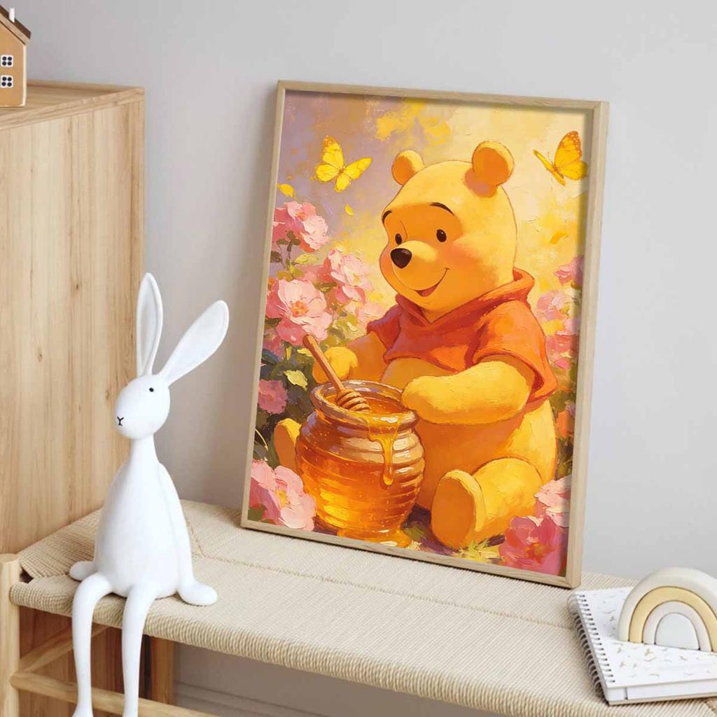 Disney Diamond Painting Art Kit Winnie The Pooh With Honey Pot Flowers Butterfly Mosaic Handmade Diy Gift Home Decor