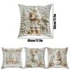 Christmas Themed Cushion Covers 18x18 Inch 4 Pieces Santa Claus Snowman Tree Reindeer Pattern Sofa Cushion Cover For Bedroom
