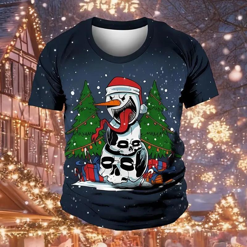 

Christmas Casual Apparel Fun Santa Claus Pattern 3D Print T-Shirt O-Neck Short Sleeve Tee 6XL