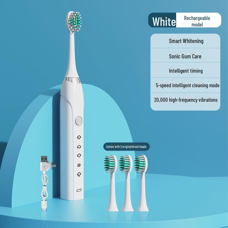 Rechargeable Ultrasonic Electric Toothbrush with Soft Bristles and Water Flosser