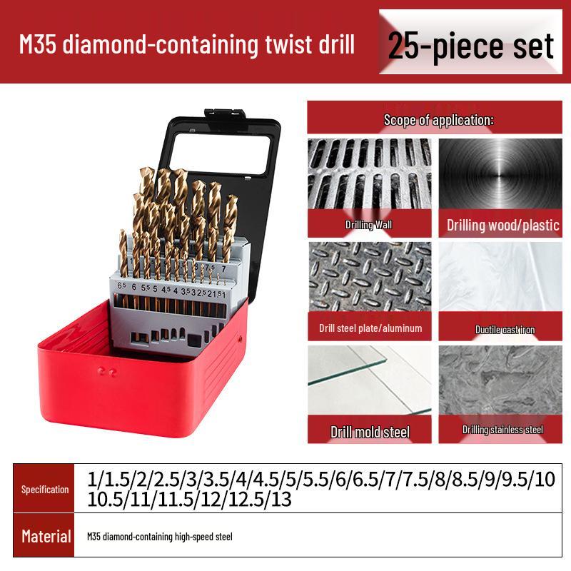 

Набор спиральных сверл Tiangong из кобальта высокой твердости для сверления нержавеющей стали, штамповой стали и чугуна.