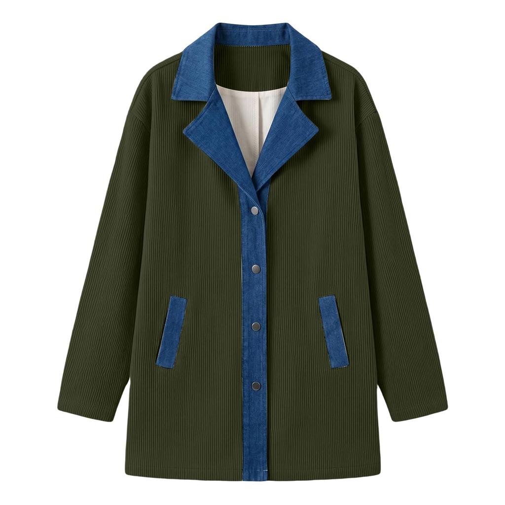 Women's Casual Denim Patchwork Jacket for Daily Wear