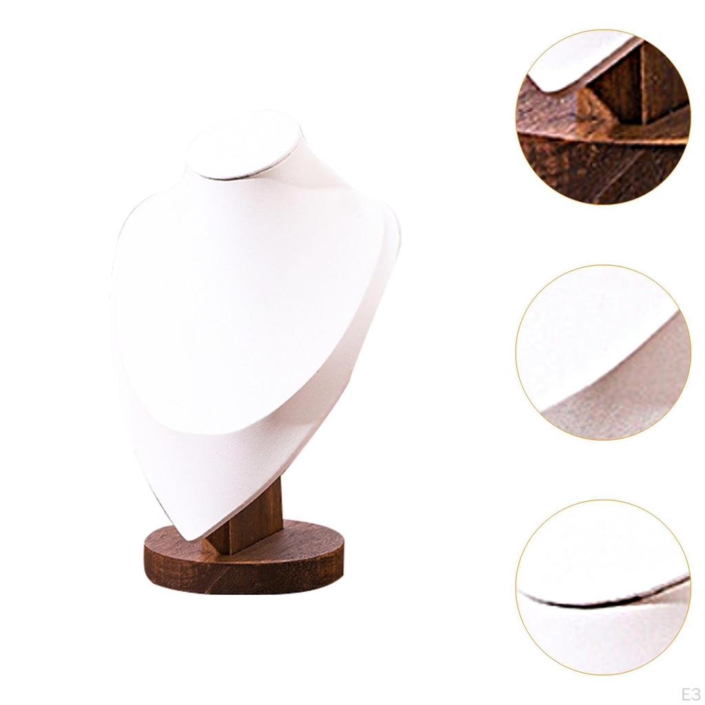 Necklace Display Bust Jewelry Holder Home Decor Wooden Base Elegant for Women Pendant Chain Stand