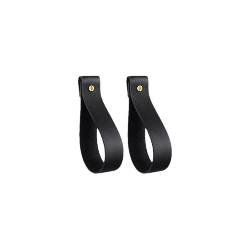 2PCS Wall Mounted Leather Towel Rod Holders PU Curtain Rod Holder Wall Mounted Hook  Cabinet
