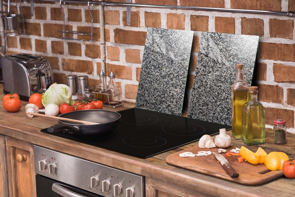 SZKLANA PŁYTA OCHRONNA DO KUCHNI 65x52 GRANIT